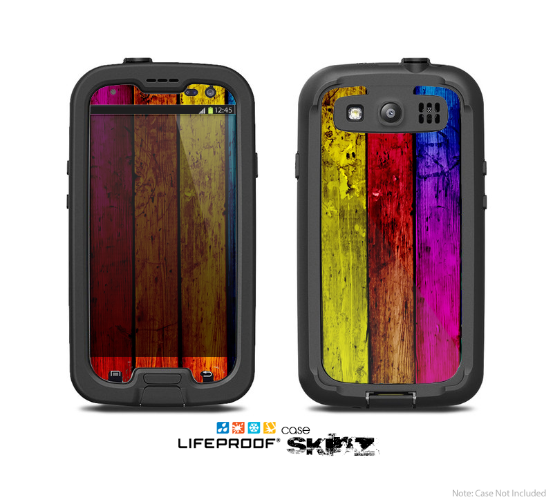 The Neon Wood Color-Planks Skin For The Samsung Galaxy S3 LifeProof Case