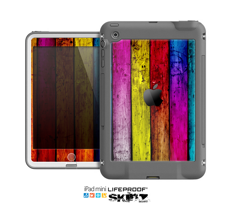 The Neon Wood Color-Planks Skin for the Apple iPad Mini LifeProof Case