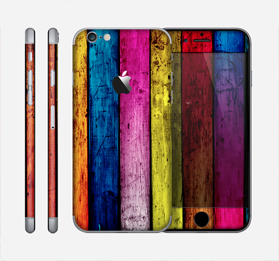 The Neon Wood Color-Planks Skin for the Apple iPhone 6