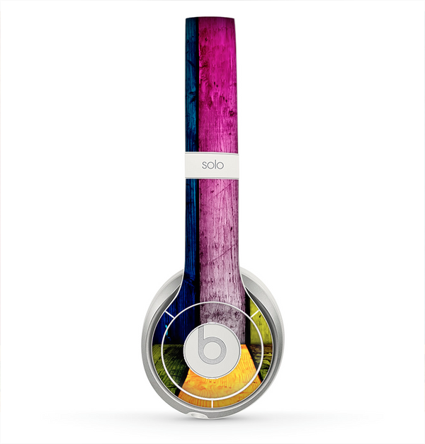 The Neon Wood Color-Planks Skin for the Beats by Dre Solo 2 Headphones