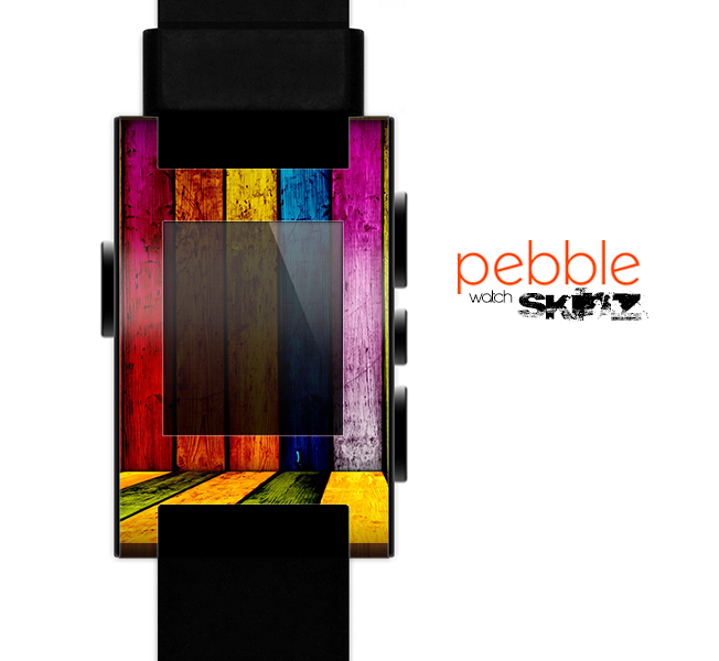The Neon Wood Color-Planks Skin for the Pebble SmartWatch