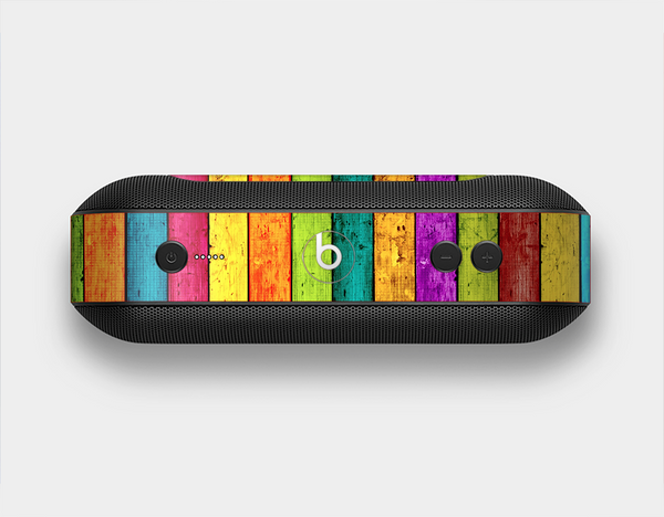 The Neon Wood Planks Skin Set for the Beats Pill Plus