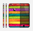 The Neon Wood Planks Sectioned Skin Series for the Apple iPhone 6s Plus
