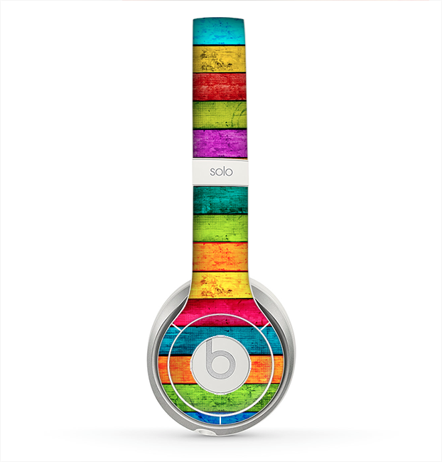 The Neon Wood Planks Skin for the Beats by Dre Solo 2 Headphones