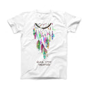 The Never Stop Dreaming Watercolor Catcher Converted ink-Fuzed Front Spot Graphic Unisex Soft-Fitted Tee Shirt