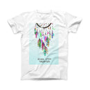 The Never Stop Dreaming Watercolor Catcher ink-Fuzed Front Spot Graphic Unisex Soft-Fitted Tee Shirt