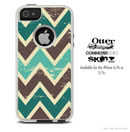 The Offset Green Vintage Chevron Skin For The iPhone 4-4s or 5-5s Otterbox Commuter Case