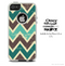 The Offset Green Vintage Chevron Skin For The iPhone 4-4s or 5-5s Otterbox Commuter Case