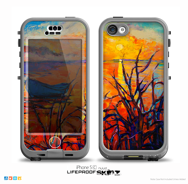 The Oil Pastel Lake Sunset Skin for the iPhone 5c nüüd LifeProof Case