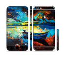 The Oil Pastel of Boat on the Shore Sectioned Skin Series for the Apple iPhone 6s Plus