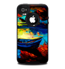 The Oil Pastel of Boat on the Shore Skin for the iPhone 4-4s OtterBox Commuter Case
