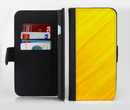 The Orange Abstract Wave Texture Ink-Fuzed Leather Folding Wallet Credit-Card Case for the Apple iPhone 6/6s, 6/6s Plus, 5/5s and 5c