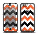 The Orange & Black Chevron Pattern Apple iPhone 6/6s LifeProof Fre Case Skin Set