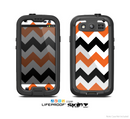 The Orange & Black Chevron Pattern Skin For The Samsung Galaxy S3 LifeProof Case