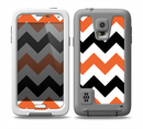 The Orange & Black Chevron Pattern Skin for the Samsung Galaxy S5 frē LifeProof Case