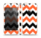 The Orange & Black Chevron Pattern Skin Set for the Apple iPhone 5s