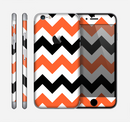 The Orange & Black Chevron Pattern Skin for the Apple iPhone 6
