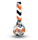 The Orange & Black Chevron Pattern Skin for the Beats by Dre Mixr Headphones