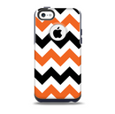 The Orange & Black Chevron Pattern Skin for the iPhone 5c OtterBox Commuter Case