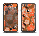 The Orange & Black Hawaiian Floral Pattern V4 Apple iPhone 6/6s LifeProof Fre Case Skin Set