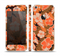 The Orange & Black Hawaiian Floral Pattern V4 Skin Set for the Apple iPhone 5s