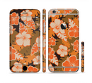 The Orange & Black Hawaiian Floral Pattern V4 Sectioned Skin Series for the Apple iPhone 6s Plus