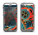 The Orange & Blue Abstract Shapes Apple iPhone 5c LifeProof Nuud Case Skin Set