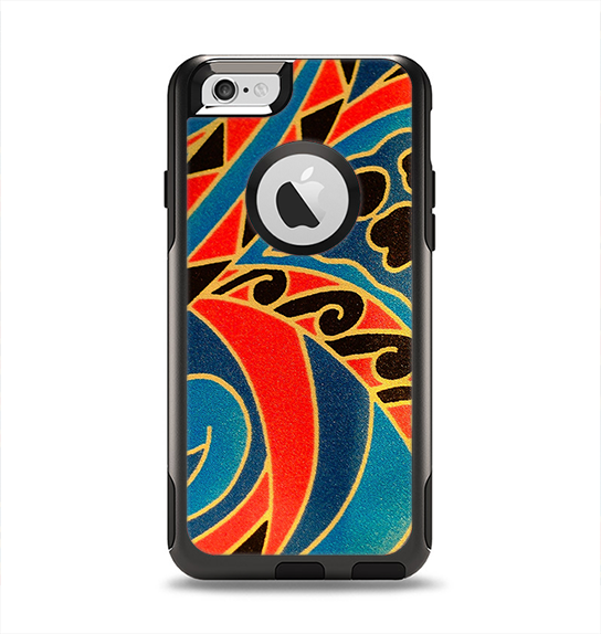 The Orange & Blue Abstract Shapes Apple iPhone 6 Otterbox Commuter Case Skin Set