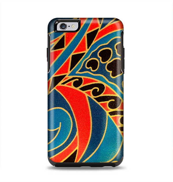 The Orange & Blue Abstract Shapes Apple iPhone 6 Plus Otterbox Symmetry Case Skin Set