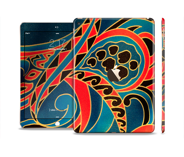 The Orange & Blue Abstract Shapes Skin Set for the Apple iPad Pro
