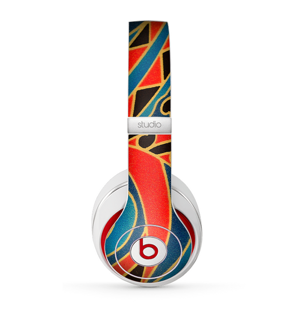 The Orange & Blue Abstract Shapes Skin for the Beats by Dre Studio (2013+ Version) Headphones