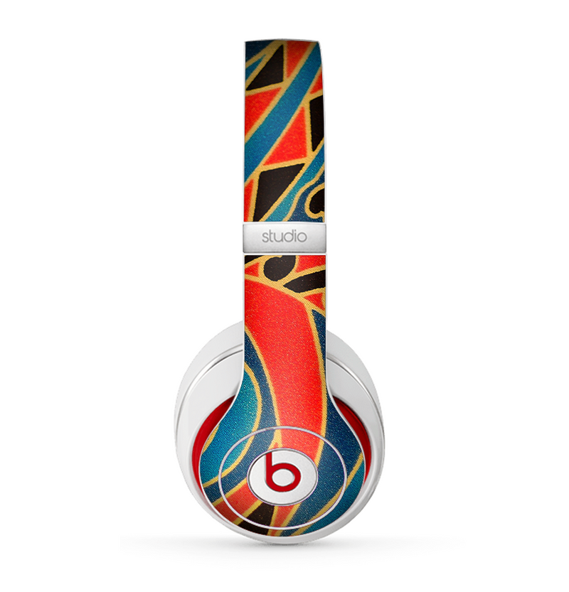 The Orange & Blue Abstract Shapes Skin for the Beats by Dre Studio (2013+ Version) Headphones