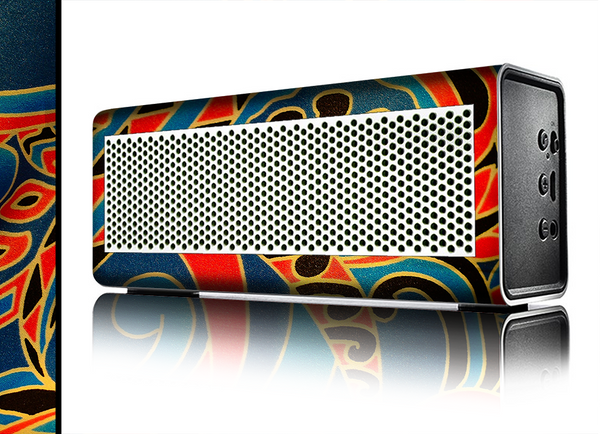 The Orange & Blue Abstract Shapes Skin for the Braven 570 Wireless Bluetooth Speaker