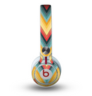 The Orange & Blue Chevron Textured Skin for the Beats by Dre Mixr Headphones