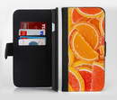 The Orange Candy Slices Ink-Fuzed Leather Folding Wallet Credit-Card Case for the Apple iPhone 6/6s, 6/6s Plus, 5/5s and 5c