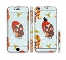 The Orange Cartoon Winter Owls Sectioned Skin Series for the Apple iPhone 6s Plus