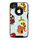 The Orange Cartoon Winter Owls Skin for the iPhone 4-4s OtterBox Commuter Case
