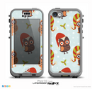 The Orange Cartoon Winter Owls Skin for the iPhone 5c nüüd LifeProof Case