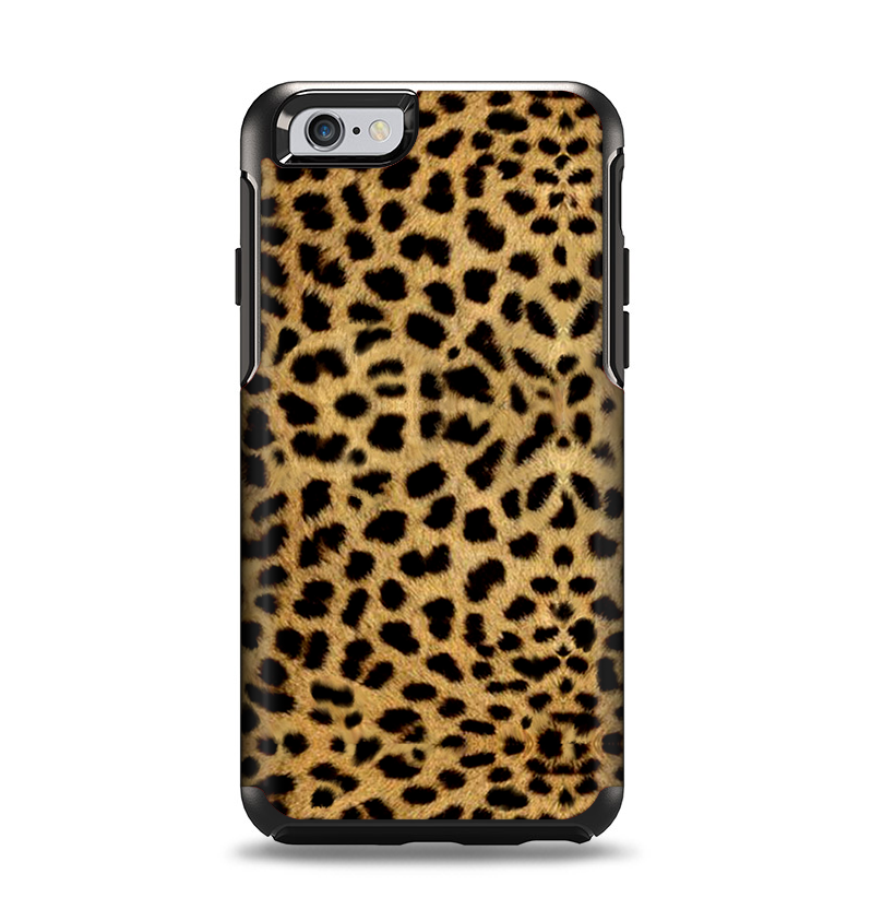 The Orange Cheetah Fur Pattern Apple iPhone 6 Otterbox Symmetry Case Skin Set