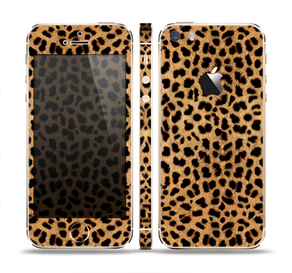 The Orange Cheetah Fur Pattern Skin Set for the Apple iPhone 5s