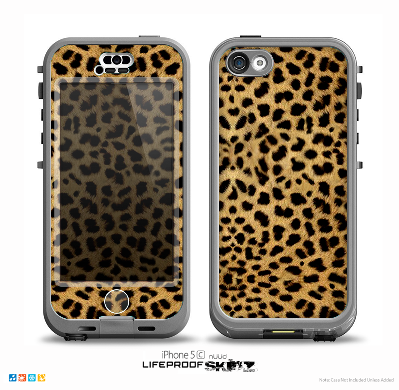 The Orange Cheetah Fur Pattern Skin for the iPhone 5c nüüd LifeProof Case