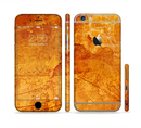 The Orange Cracked & Scratched Surface Sectioned Skin Series for the Apple iPhone 6s Plus