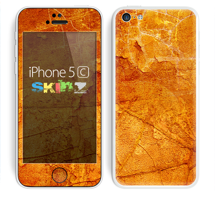 The Orange Cracked & Scratched Surface Skin for the Apple iPhone 5c
