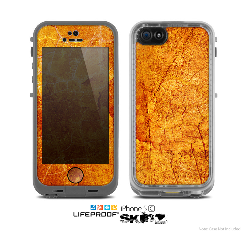 The Orange Cracked & Scratched Surface Skin for the Apple iPhone 5c LifeProof Case