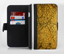 The Orange Cracked Surface Ink-Fuzed Leather Folding Wallet Credit-Card Case for the Apple iPhone 6/6s, 6/6s Plus, 5/5s and 5c