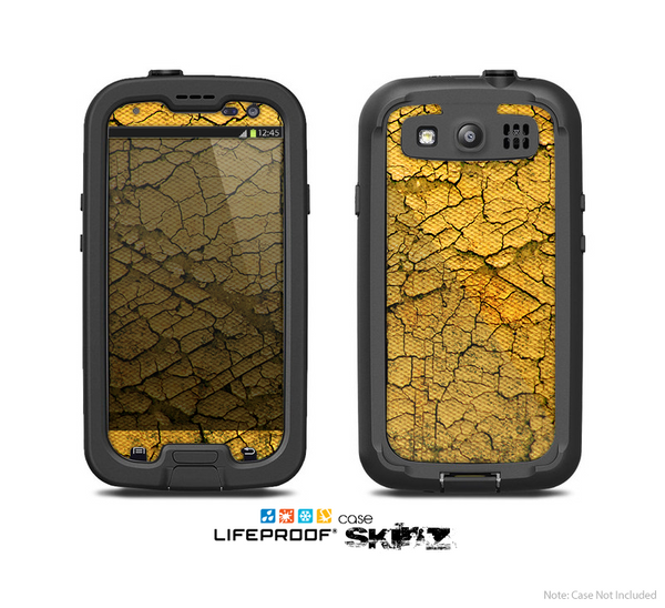 The Orange Cracked Surface Skin For The Samsung Galaxy S3 LifeProof Case