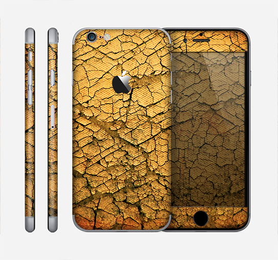 The Orange Cracked Surface Skin for the Apple iPhone 6