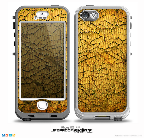 The Orange Cracked Surface Skin for the iPhone 5-5s NUUD LifeProof Case for the lifeproof skins