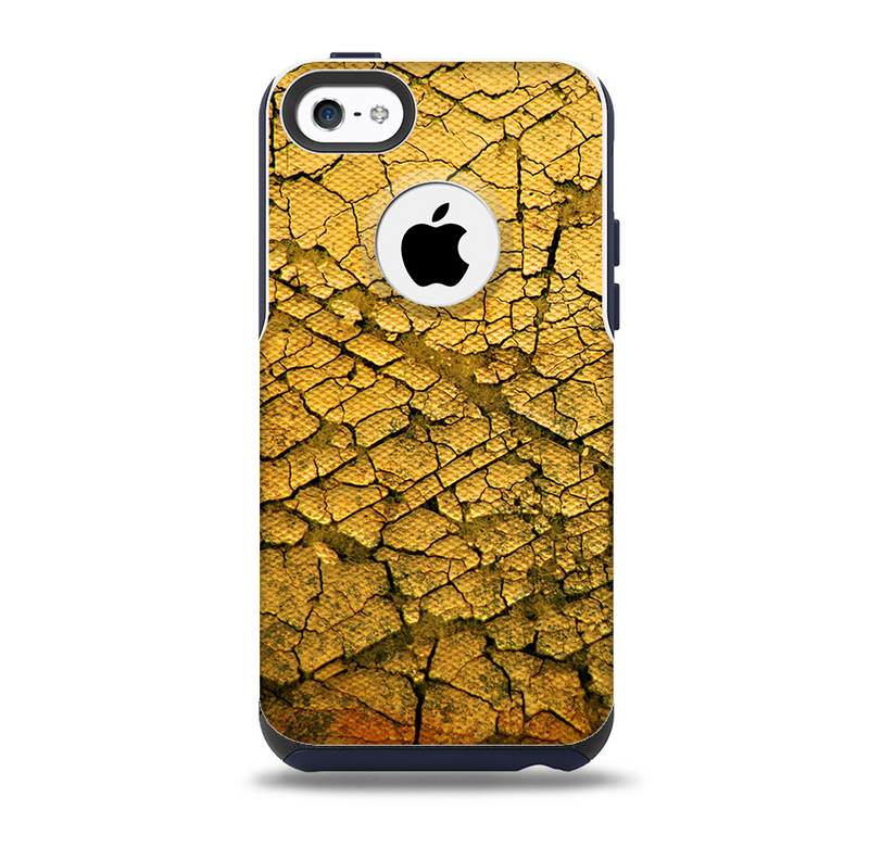 The Orange Cracked Surface Skin for the iPhone 5c OtterBox Commuter Case