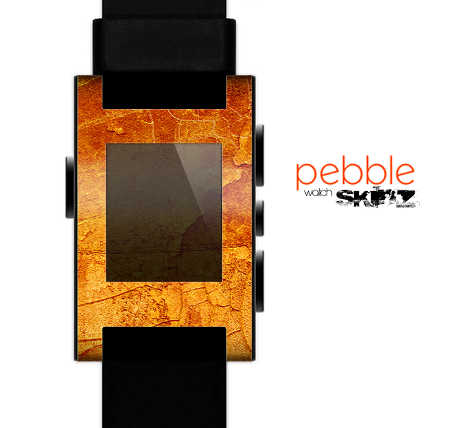 The Orange Cracked & Scratched Surface Skin for the Pebble SmartWatch